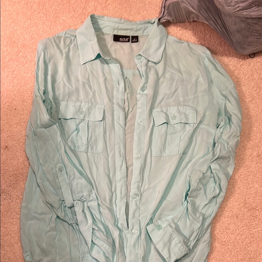 Mint Green Button-Up Shirt